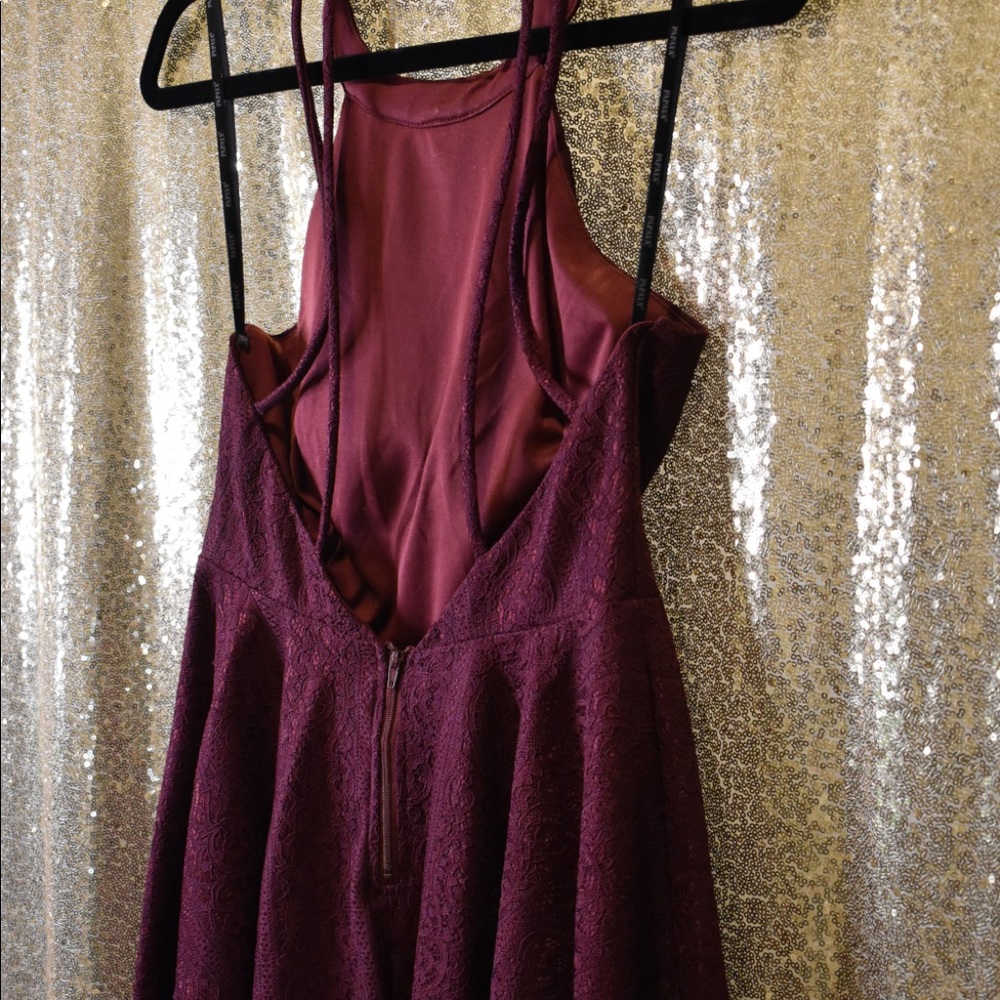 Short Maroon Dress (open back)